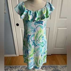 Tommy Bahama Island Cays Sea Fronds Dress- Medium-On/Off Shoulder-NWOT